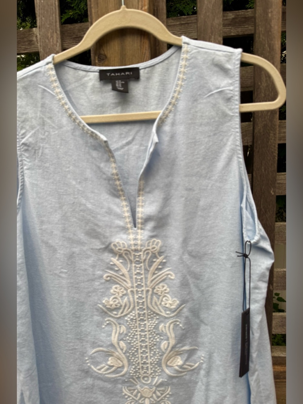 Tahari  linen blend sleeveless shift dress, New, XL - Picture 3 of 7
